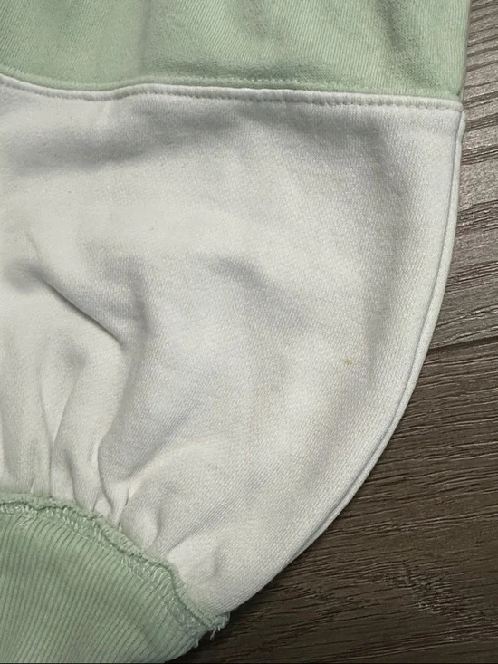 We The Free American Dream Polo Long Sleeve Sweatshirt Colorblock Green Blue S - Picture 14 of 15